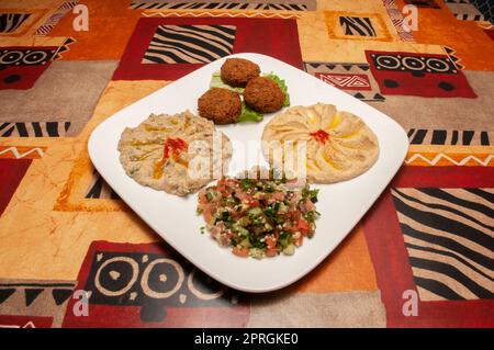 Authentic Labanese cuisine dish known as a falafel platter Stock Photo