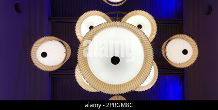 Abstract background, biege white circles on dark and blue background. download image Stock Photo