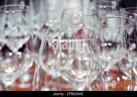 empty wine glasses Stock Photo