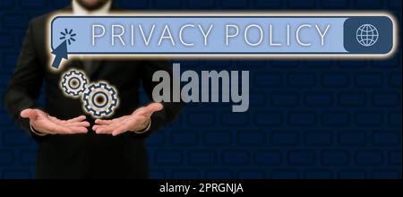 Handwriting text Privacy Policy, Business concept Documentation regarding the management of the client s is data Stock Photo