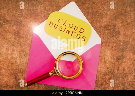 Handwriting text Cloud Business, Word for internetbased delivery of services made available to users Stock Photo