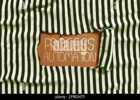 Text caption presenting Process Automation, Internet Concept the use of technology to automate business actions Stock Photo