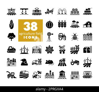 Farm Field vector isolated icon. Agriculture sign Stock Vector