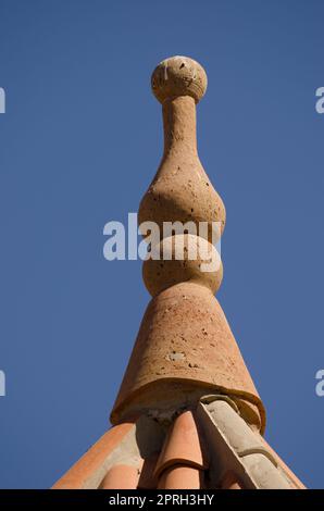Decorative pinnacle in the roof of a building. Stock Photo
