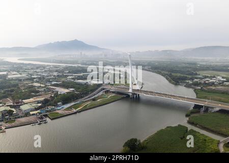 Taipei, Taiwan 24 March 2022: Shezi Bridge in Taipei city Stock Photo