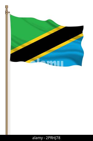 3D Flag of Tanzania on vintage style brush background Stock Photo - Alamy