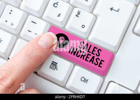 Conceptual display Sales IncreaseGrow your business by finding ways to increase sales. Business showcase Grow your business by finding ways to increase sales Stock Photo