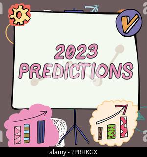 Conceptual display 2023 Predictionslist of things you feel that going to happen without proof. Business overview list of things you feel that going to happen without proof Stock Photo