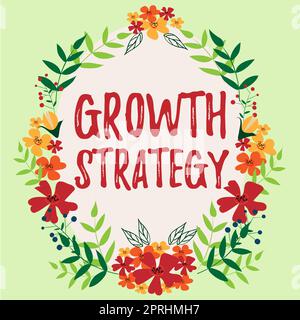 Text showing inspiration Growth StrategyStrategy aimed at winning larger market share in short-term. Word for Strategy aimed at winning larger market share in shortterm Stock Photo