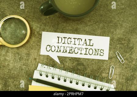 Text caption presenting Digital Connections. Internet Concept Powerful Ways to Connect Online Global High Definition Stock Photo