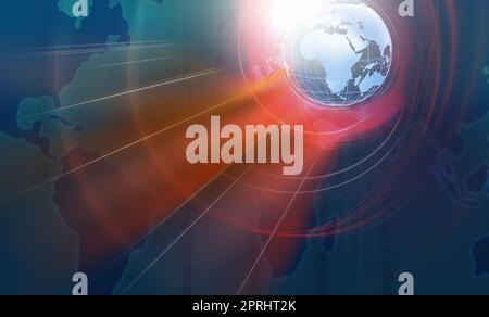 Graphical modern digital world news background, business and communication background. 3d illustration Stock Photo