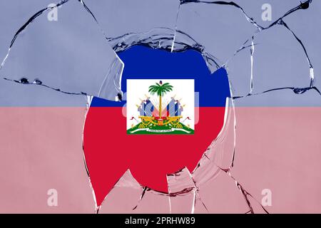 3D Flag of Haiti on a glass breakage background Stock Photo - Alamy