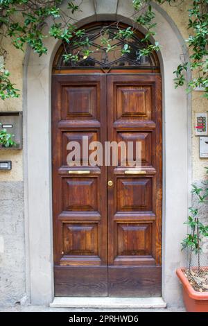 lovely tuscan doors, Volterra, Italy Stock Photo