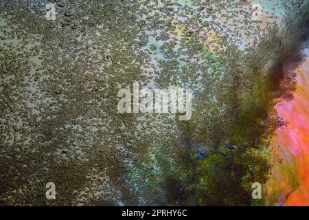 abstract background bubble liquid ink in water drops flow Stock Photo