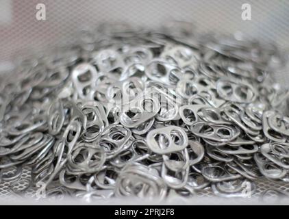 Background Of Many Ring Pull Can Opener Silver And Gold Stock Photo -  Download Image Now - iStock