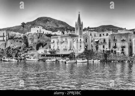 The harbour of Marina Corta in Lipari, Aeolian Islands, Italy Stock Photo