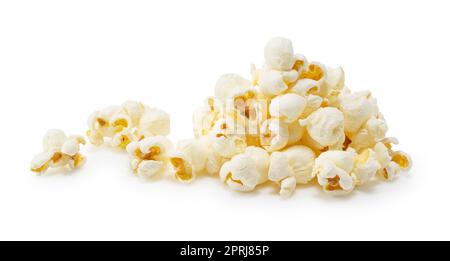 Popcorn placed on a white background. Stock Photo