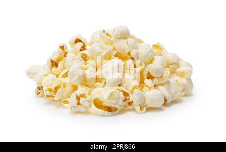 Popcorn placed on a white background. Stock Photo