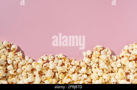 Popcorn placed on white background with copy space. Stock Photo