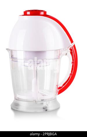 Red Electric Blender isolated on white with a clipping path. Stock Photo