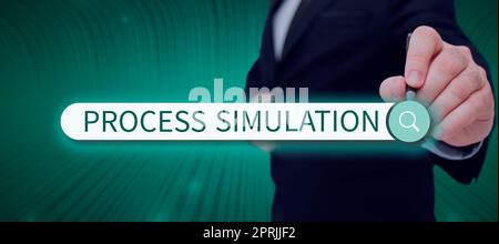 Text sign showing Process SimulationTechnical Representation Fabricated Study of a system. Word Written on Technical Representation Fabricated Study of a system Stock Photo