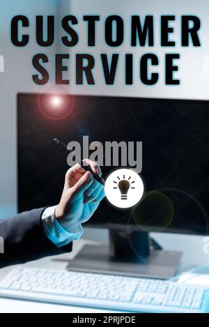 Inspiration showing sign Customer Serviceprocess of ensuring client ...