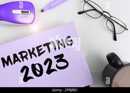 Conceptual display Marketing 2023, Concept meaning Commercial trends for 2023 New Year promotional event Stock Photo