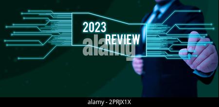 Conceptual display 2023 Review, Business concept seeing important events or actions that made previous year Stock Photo