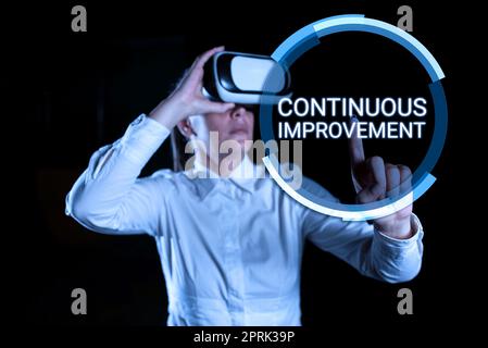 Writing displaying text Continuous Improvement, Business concept Ongoing Effort to Advance Never ending changes Stock Photo