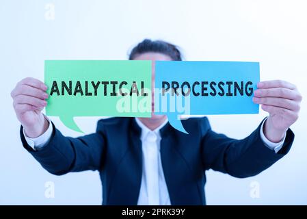 Sign displaying Analytical Processing, Internet Concept easily View Write Reports Data Mining and Discovery Stock Photo