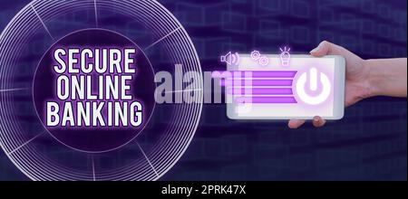 Writing displaying text Secure Online Banking, Concept meaning protect digital bank for internet transactions Stock Photo