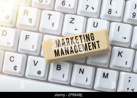Conceptual caption Marketing Management, Conceptual photo Develop Advertise Promote a new Product or Service Stock Photo