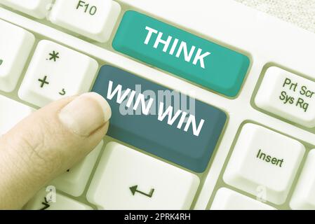 Text sign showing Think Win Win. Business idea Business Strategy ...