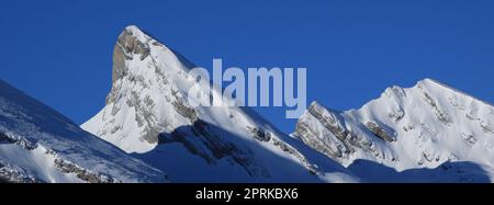 Winter scene in the Toggenburg valley, Switzerland. Stock Photo