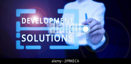 Text caption presenting Development Solutions, Concept meaning Efficient Planning based on the Company needs Stock Photo