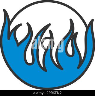 Flame Vinyl Icon Stock Vector