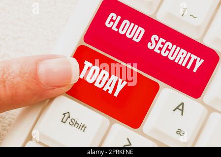Writing displaying text Cloud Security, Business approach Empowers individuals Encourages them to take responsibility Typing Online Website Informatio Stock Photo