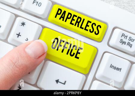 Paperless Text Handwriting text Paperless Office. Business overview the area in an ...