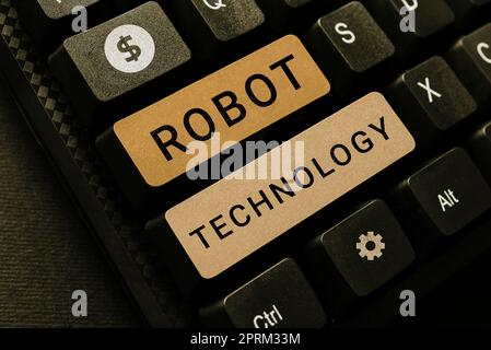 Text showing inspiration Robot Technology, Business idea methods that sales professionals use to create revenue Stock Photo