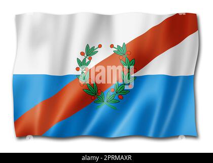 La Rioja province flag, Argentina waving banner collection. 3D illustration Stock Photo