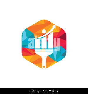 Stats paint vector logo design template. Finance and accounting logo design concept. Stock Vector