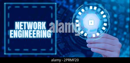 Text caption presenting Network Engineering, Conceptual photo professional who has the skills to oversee the net Stock Photo