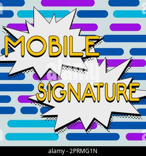Mobile Signe Hand writing sign Mobile Signature, Business showcase methodology that ...