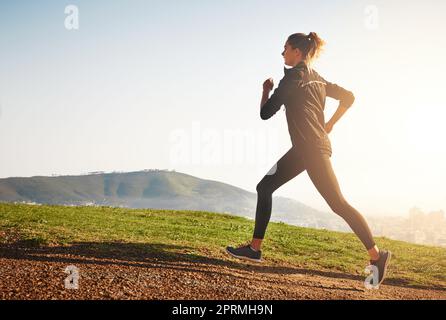 Woman runner running training living healthy fitness sport