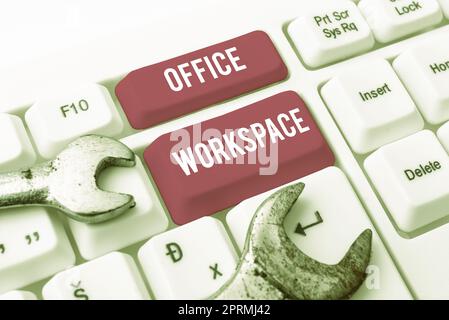 Sign displaying Office Workspace, Internet Concept contract modelled signed and executed electronically Stock Photo