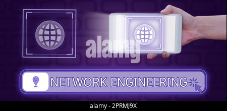 Text caption presenting Network Engineering, Word for professional who has the skills to oversee the net Stock Photo