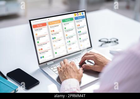 Kanban Scrum Schedule Board Plan App Stock Photo