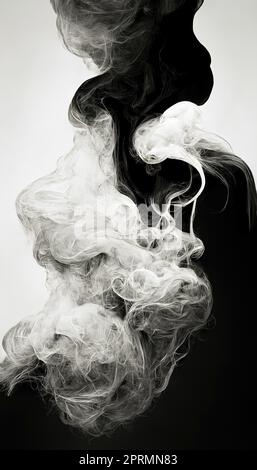 isolated white smoke on a black background Stock Photo