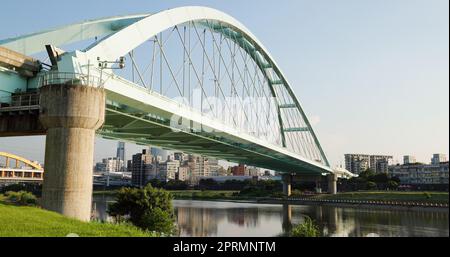 Taipei, Taiwan 23 July 2022: Macarthur Bridge and Keelung River in Taipei city of Taiwan Stock Photo