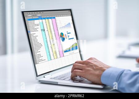 Hand Using Laptop Stock Photo